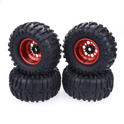 

Siaonvr 4pcs 120mm Truck Wheel Rim&Tire For 110 TRX4 SCX10II HSP HPI RC Crawler Car