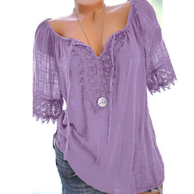 

Nomeni Womens Summer Fashion V-neck Plus Size Loose Tops
