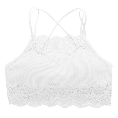 

EFINNY Solid Lace Hollow Bras Backless Lace Padded Tube Tops Wire Free Female Underwear Sexy Wrapped Chest Comfort Sleep Bras