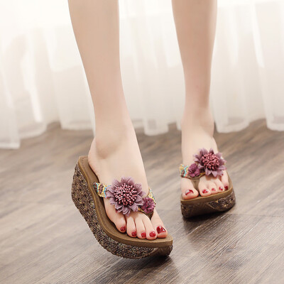 

Rose Women Ladies Fashion Wedges Flower Loafer Causal Beach Slipper Shoes Sandals