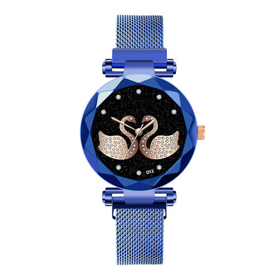 

Unique Women Watches Swan Rhinestone Dial Ladies Quartz Wristwatch Mesh Belt Strap Clock Fashion Gift Dress Relogio Feminino