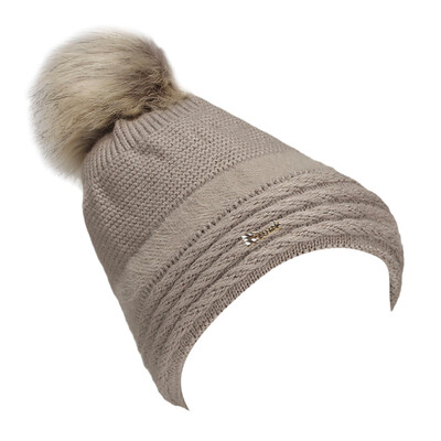 

Tailored Women Hairball Letter Winter Keep Warm Crochet Ski Hat Braided Cap