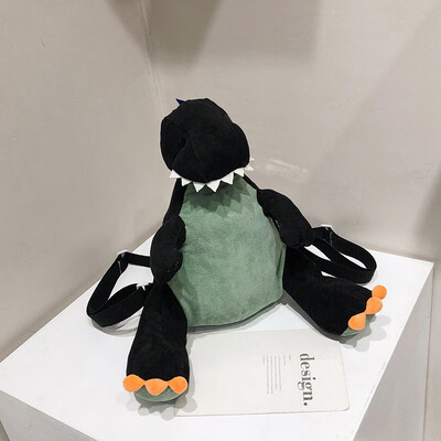 

Qiao Bani 2019 new Korean chic fashion star Liu Haoran with the contrast color dinosaur shoulder diagonal female bag