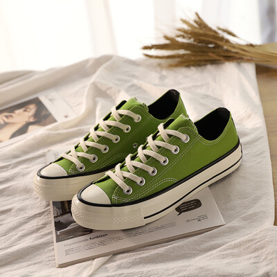 

Siyi Mistery 1970s canvas shoes mustard green Harajuku ulzzang sports shoes student couple shoes