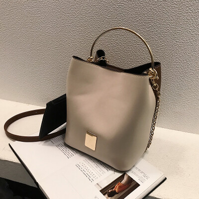 

Simple splicing handbag 2019 new summer impingement bucket bag Korean version 100 lap womens bag single shoulder bag oblique satc