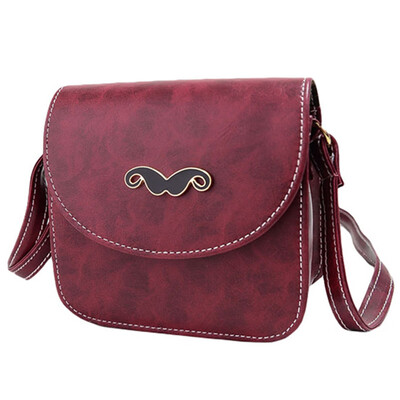

Retro Women Crossbody Bags Beard PU Leather Shoulder Messenger Bag Small Handbag Satchel Women Tote Bag