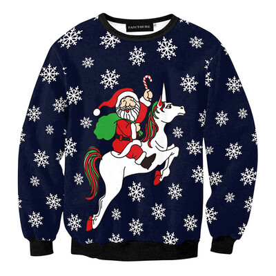 

Yeleo Trosetry Womens Ugly Santa Unicorn Snowflake Snowman Christmas Sweater Pullover Tops