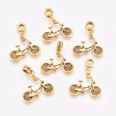 

Alloy European Dangle Beads Lead Free&Cadmium Free Stopper Bike Antique Golden Color about 33mm long 26mm wide