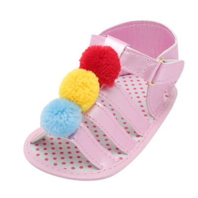 

Infant Baby Girls Ball Strap Crib Shoes Soft Sole Anti-slip Single Shoes Sandals