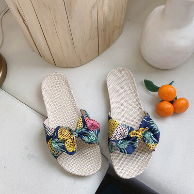 

2019 new summer slippers out net red drag female fashion beach shoes bow beach wear sandals