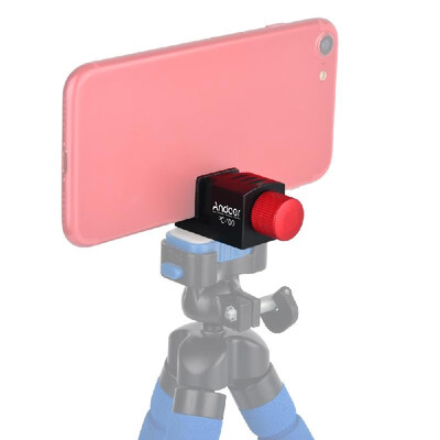 

Andoer PC-100 Adjustable Metal Phone Holder Mini Cell Phone Clamp Tripod Adapter with 14 Inch Screw Hole for iPhone Samsung Huawe