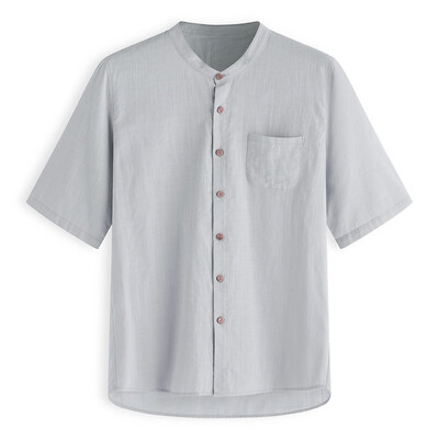 

Toponeto Mens Baggy Solid Cotton Linen Short Sleeve Button Pocket T Shirts Tops Blouse