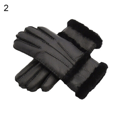 

Fashion Autumn Winter Thick Warm Gloves Full Finger Faux Leather Ladies Mittens