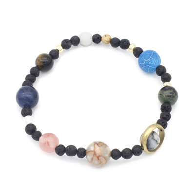 

New Universe Galaxy Solar System Eight Planets Bracelets Guardian Stars Natural Stone Bracelets