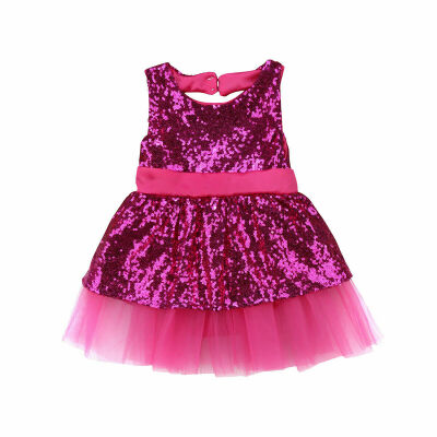 

Baby Girls Backless Lace Party Skirt Sequins SkirtBowknot Sundress Clothes