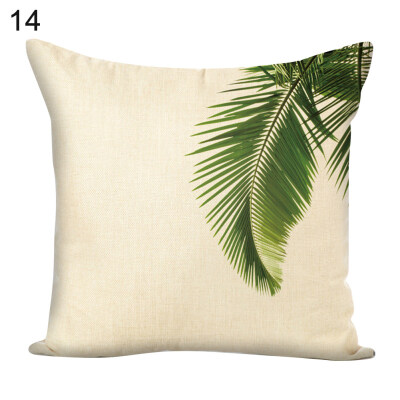 

45x45cm Green Leaf Square Throw Pillow Case Cushion Cover Sofa Bed Car Decor