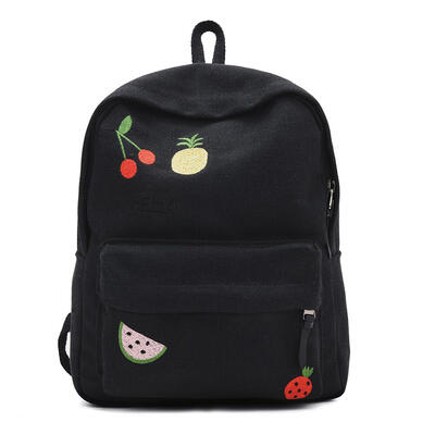 

Fruit Print Travel Backpacks Women School Bags Canvas Knapsack Rucksack