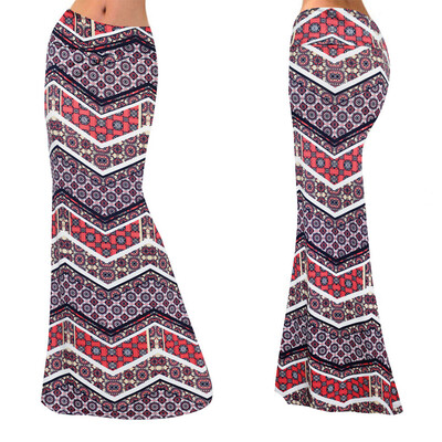

Roseonmyhand Women Daily Summer Bohemia High Waist Print Beach Wrap Maxi Long Skirt