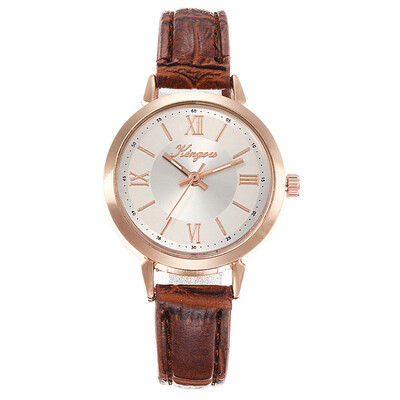 

RM Simple Without Digital Scale Rose Gold Shell Belt Quartz Fashion Female Watch