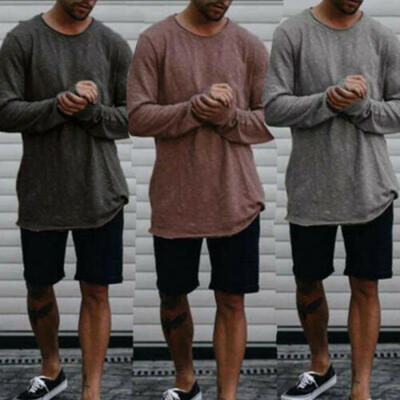 

Fashion Mens Slim Fit O Neck Long Sleeve Muscle Tee Shirts Casual Tops Blouse UK