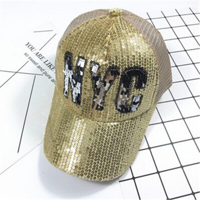 

Childrens Cap girl big baby summer mesh sequined baseball cap Korean Sun Hat