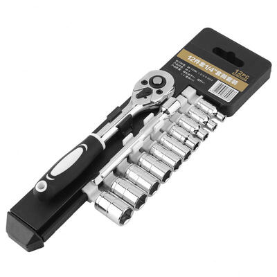 

Greensen 12pcs 14" Ratchet Wrench Socket Set 24 Teeth Quick Release CR-V Hand Repair Tool Kit