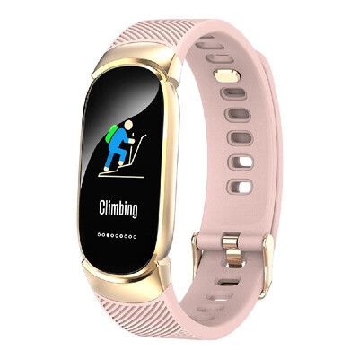 

Wristband Fitness Touchable Screen OLED Message Heart Rate Time Smartband Pink
