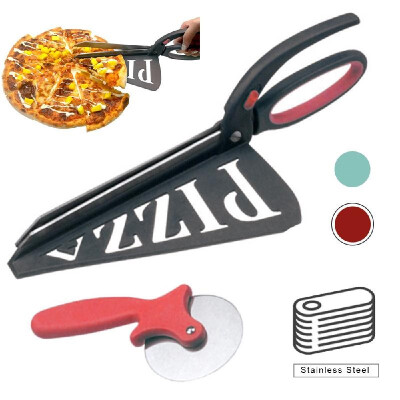 

Stainless Steel Pizza Scissors Pizza Cutter Wheel Shears with Spatula Non-Stick Pizza Stone Safe Pizza Cutter Server