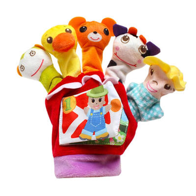 

Cartoon Animal Finger Doll Hand Puppets Glove Plush Toys with Cloth Book