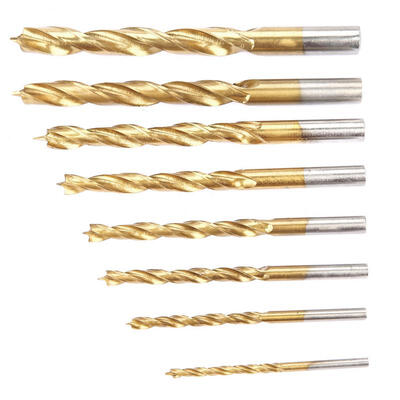 

Greensen 8pcs Titanium Coated Woodworking Drill Bit Set High-carbon Steel Drill Tools for Wood Plastic