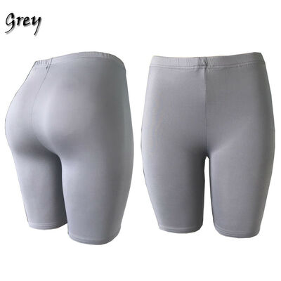 

WOMEN BASIC SOLID STRETCH BIKER SHORTS YOGA GYM COTTON LEGGINGS KNEE LENGTH