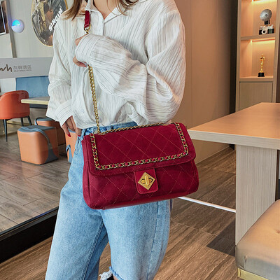

Small fragrance bag female 2019 new wave Korean fashion wild wild rhombic chain single shoulder slung small square bag