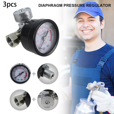 

〖Follure〗3PCS HVLP Sprayer Air Regulator with Pressure Gauge&Diaphragm Control