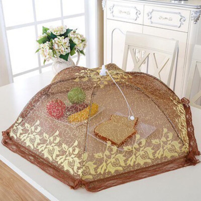 

Gold wire foldable dish cover food cover fly cover Perfect for Home Outdoor Picnic