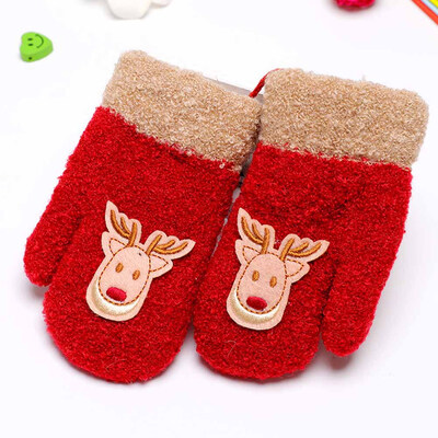 

Kids Winter Warm Mitten Plush Thicken Cashmere Knitted Elk Gloves Special Item