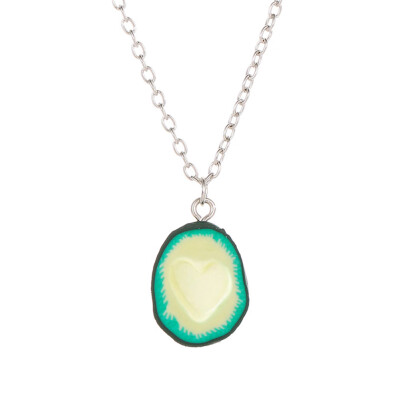 

Fashion 3D Priting Fruit Avocado Heart Pendant Necklace Women Jewelry Gift