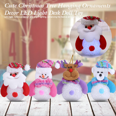 

Greensen Cute Christmas Tree Hanging Ornaments Decor LED Light Desk Doll Toy Festival Holiday Gifts