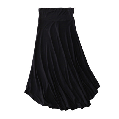 

Hot Loose Large Pendulum Casual Summer High Waist Long Skirts Women Thin Solid Draped Elastic Waist Modal Skirt Female