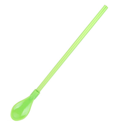 

Toponeto 1pc Plastic Spoon Drinking Straw Smoothies Colored Straws Party Valentine