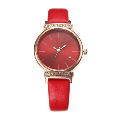 

Best selling simple casual belt watch female models rhinestone inlaid ladies quartz wrist watch