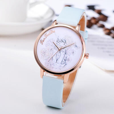 

2018 Dog Fashion Beautiful Temperament Fashionable Simple Ladies WristWatch Leather Souvenir Business Womens Quartz watch D
