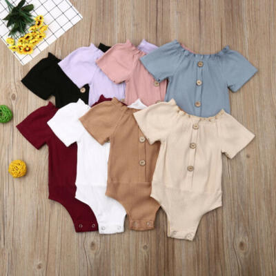 

US Stock Newborn Baby Boy Girl Romper Bodysuit Sunsuit Summer Outfit Set Clothes