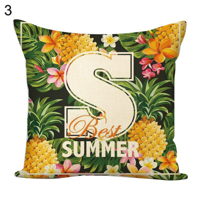 

Letters Flower Green Plants Square Pillow Case Cushion Cover Sofa Bed Car Decor