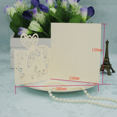 

〖Follure〗20PC Hollow Butterfly Delicate Carved Romantic Wedding Party Invitation Card