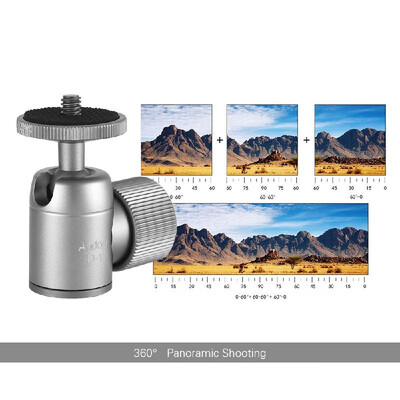 

Andoer D-3 Mini Tripod Ball Head Aluminium Alloy Tripod Mount Ballhead with 14inch Srew 38inch Screw Hole 360° Rotating Panorama