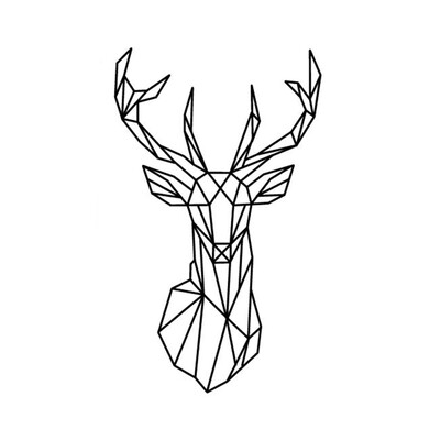 

Geometric Deer Head Wall Sticker Geometry Animal Series 3D Vinyl Wall Art Home Decor
