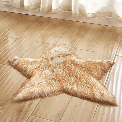 

Toponeto Pentagram floor mat Non Slip Rug Mats Hairy Soft Fluffy Faux Fur Carpet Mat Home