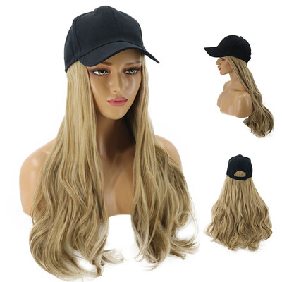 

Gobestart Long curls Wig Cap Long Hair Baseball Cap Ball Caps Casual Hat With Wig