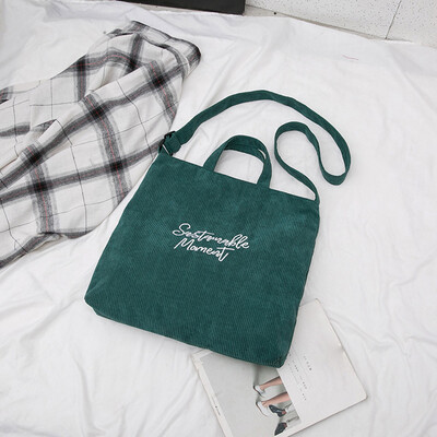 

Tailored Fashion Lady Corduroy Solid Color Wild Large Capacity Shoulder Bag Messender Bag