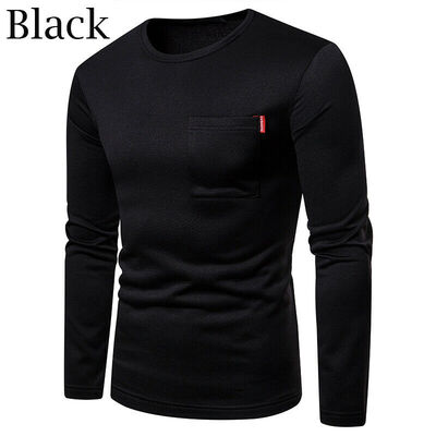 

Mens Slim Fit O Neck Long Sleeve T-Shirt Soft Plain Top Casual New -2XL Fashion